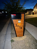 Custom cedar stained rustic mailbox